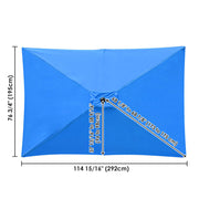 TheLAShop Rectangular Umbrella Canopy Replacement 10'x6.5' 6 Ribs, Blue Image