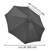 TheLAShop 10ft 8-Rib Patio Market Umbrella Replacement Canopy, Black Image