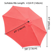 TheLAShop 10ft 8-Rib Patio Market Umbrella Replacement Canopy, Living Coral Image