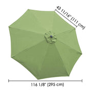 TheLAShop 10ft 8-Rib Patio Market Umbrella Replacement Canopy, Pepper Stem Image