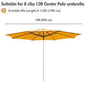 TheLAShop 13ft 8-Rib Patio Market Umbrella Replacement Canopy Image