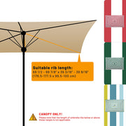 TheLAShop 10'x6.5' 6-Rib Patio Rectangular Umbrella Replacement Canopy Image