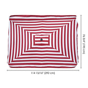 TheLAShop 10'x6.5' 6-Rib Patio Rectangular Umbrella Replacement Canopy, Red White Image