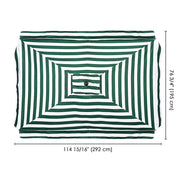 TheLAShop 10'x6.5' 6-Rib Patio Rectangular Umbrella Replacement Canopy, Green White Image