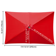 TheLAShop Rectangular Umbrella Canopy Replacement 10'x6.5' 6 Ribs, Red Image