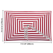 TheLAShop Rectangular Umbrella Canopy Replacement 10'x6.5' 6 Ribs, Red White Image