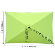 TheLAShop Rectangular Umbrella Canopy Replacement 10'x6.5' 6 Ribs, Green Image