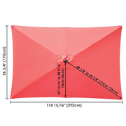 TheLAShop Rectangular Umbrella Canopy Replacement 10'x6.5' 6 Ribs, Living Coral Image