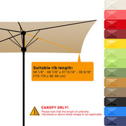 TheLAShop Rectangular Umbrella Canopy Replacement 10'x6.5' 6 Ribs Image