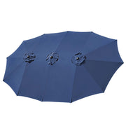 TheLAShop 15'x9' 12-Rib Patio Rectangular Umbrella Replacement Canopy, Navy Image