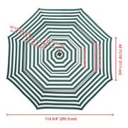 TheLAShop 10ft 3-Tiered 8-Rib Patio Market Umbrella Replacement Canopy, Green White Image