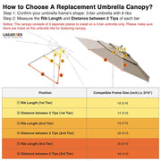 TheLAShop 11ft 3-Tiered 8-Rib Patio Market Umbrella Replacement Canopy Image