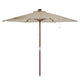 TheLAShop 8ft/9ft 6-rib Wooden Patio Umbrella Solar String Lights Image