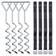 TheLAShop Ground Anchors with Tie Downs Trampoline Swing 13 in. Deep, Silver Image