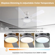 TheLAShop 52" Ceiling Fan with Lights White 5-Blade Remote Control Image