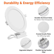 TheLAShop 3W SMD LED Downlight Ceiling Recessed Light Fixture 12-Pack Image