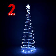 TheLAShop 5ft LED Spiral Christmas Tree USB Powered, Cool White, 2ct/pk Image