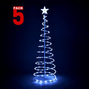 TheLAShop 5ft LED Spiral Christmas Tree USB Powered, Cool White, 5ct/pk Image