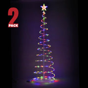 TheLAShop 6ft LED Lighted Spiral Christmas Tree Battery Operated, RGBY, 2ct/pk Image