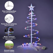 TheLAShop Small Pre-lit Spiral Christmas Tree 2ft Battery Operated Image