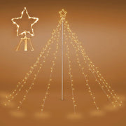 TheLAShop Christmas Tree Light with Pole & Star 9 Strings, 12ft Warm White Image