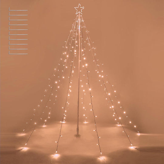 TheLAShop Christmas Tree Light with Pole & Star 9 Strings