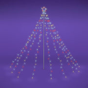 TheLAShop Christmas Tree Light with Pole & Star 9 Strings, 9ft RGBY Image