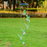 TheLAShop Hummingbird Solar Powered LED Light Wind Chime Image