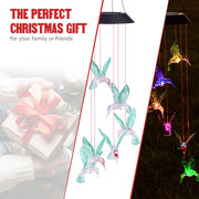 TheLAShop Hummingbird Solar Powered LED Light Wind Chime Image