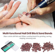 TheLAShop Manicure Pedicure Nail Drill 300 Sanding Bands & 30 Drill Bits Image