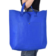 TheLAShop Reusable Grocery Bag with Zipper & Handles Blue Polyester Tote Image