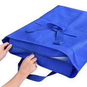 TheLAShop Reusable Grocery Bag with Zipper & Handles Blue Polyester Tote Image