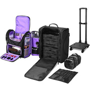 TheLAShop Rolling Hairstylist Case with Cosmetic Backpack Image