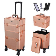 TheLAShop 2in1 Rolling Makeup Train Cosmetic Case 4-Wheel Image