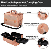 TheLAShop 2in1 Rolling Makeup Train Cosmetic Case 4-Wheel Image