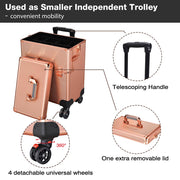 TheLAShop 2in1 Rolling Makeup Train Cosmetic Case 4-Wheel Image