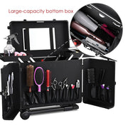 TheLAShop Aluminum Rolling Barber Case Hair Stylist Case w/ Handle Mirror Image