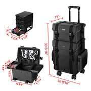 TheLAShop 2in1 Nylon Pro Rolling Makeup Case with Drawers(8) Image