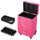 TheLAShop Rolling Makeup Case Nail Artist Case with Drawers Pink Image