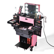 TheLAShop Pro Artist Rolling Makeup Case w/ Tact Switch Lights & Mirror Image