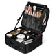 TheLAShop 10in Makeup Case with Compartments Brush Holder, Black Image