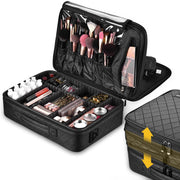 TheLAShop 17in. Black Quilted Makeup Train Case 1200D Image