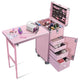 TheLAShop Rolling Makeup Station Hair Nail Workstation Drawers, Pink Image