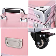 TheLAShop Rolling Makeup Station with Slide Drawers Detachable Pink Image