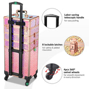 TheLAShop Pro 4in1 Rolling Makeup Case Cosmetic Trolley w/ Key Lock Image