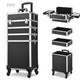 TheLAShop Pro 4in1 Rolling Makeup Case Cosmetic Trolley w/ Key Lock, Black Image