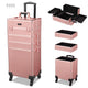 TheLAShop Pro 4in1 Rolling Makeup Case Cosmetic Trolley w/ Key Lock, Rose Gold Image