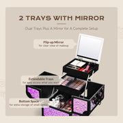 TheLAShop Makeup Train Case with Mirror & Extendable Tray Image