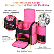 TheLAShop Makeup Backpack for Artist Hairstylist Travel Bag Pink Image