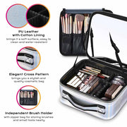 TheLAShop Iridescent Makeup Case with Mirror Brush Holder Image